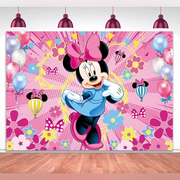 Minnie Mouse Photo picture Backdrop birthday party Decor 7x5 - Picture 1 of 13